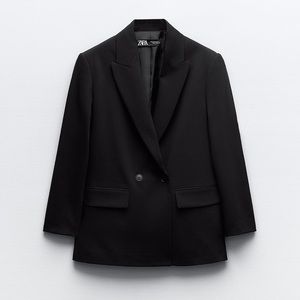 Zara black blazer with double breasted button closure in the front
